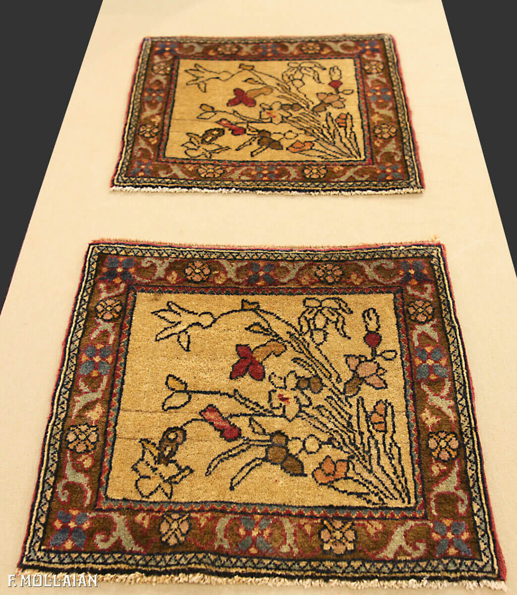 A Very Small Antique Persian Pair of Isfahan Rug n°:38442365-74874890